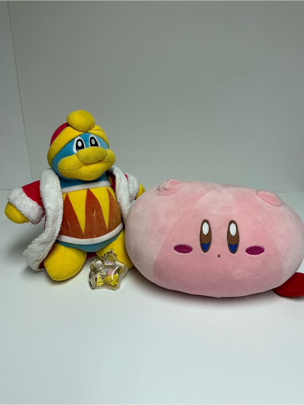 Nintendo Pink Kirby Plush & Yellow King Dedede Plush Set with Keychain